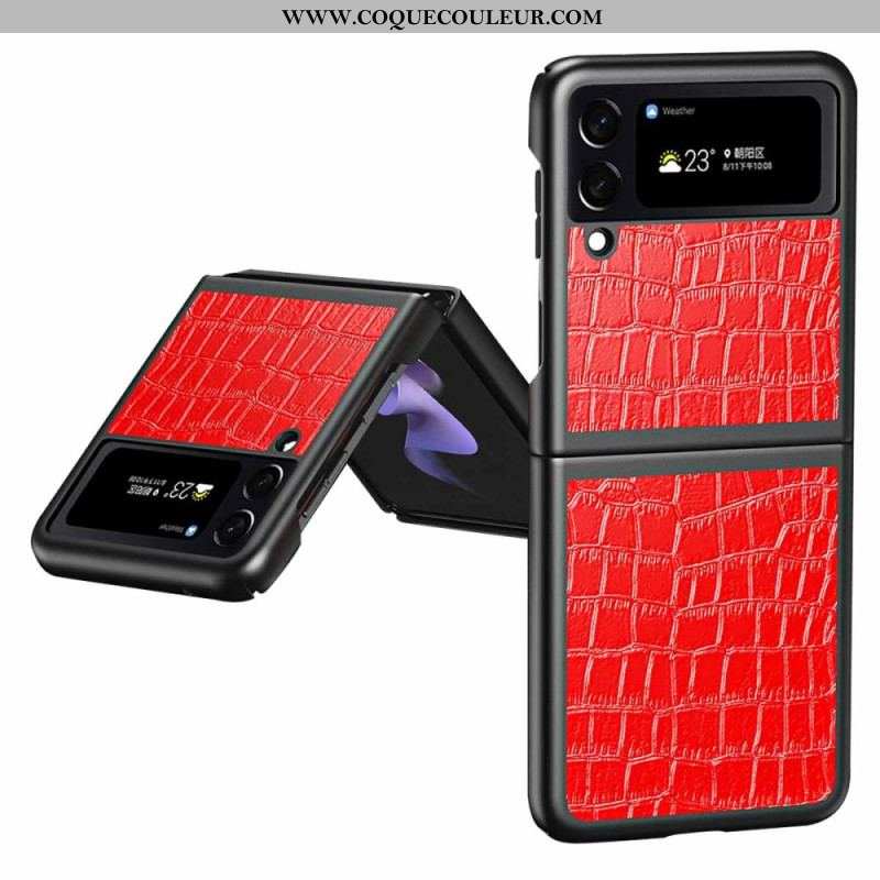 Coque Samsung Galaxy Z Flip 4 Style Peau de Crocodile