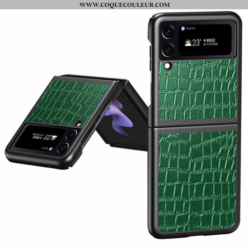 Coque Samsung Galaxy Z Flip 4 Style Peau de Crocodile