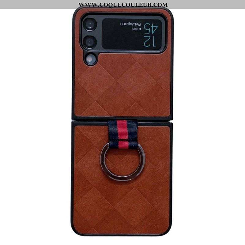 Coque Samsung Galaxy Z Flip 4 Tressée avec Anneau