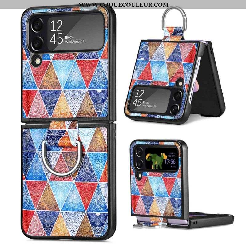 Coque Samsung Galaxy Z Flip 4 Fantaisie avec Anneau CASENEO