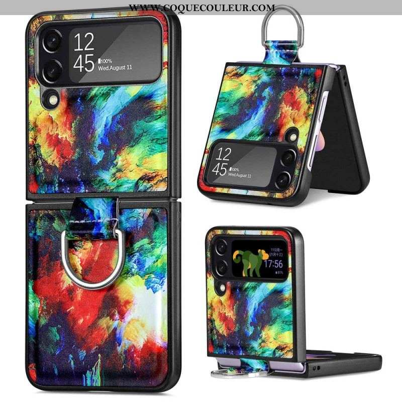 Coque Samsung Galaxy Z Flip 4 Fantaisie avec Anneau CASENEO