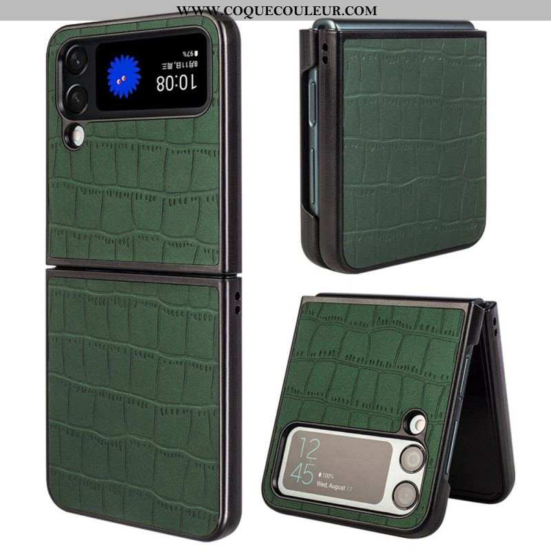 Coque Samsung Galaxy Z Flip 4 Style Peau de Crocodile