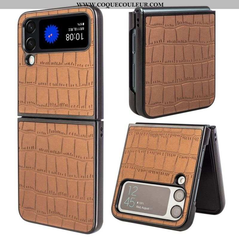 Coque Samsung Galaxy Z Flip 4 Style Peau de Crocodile