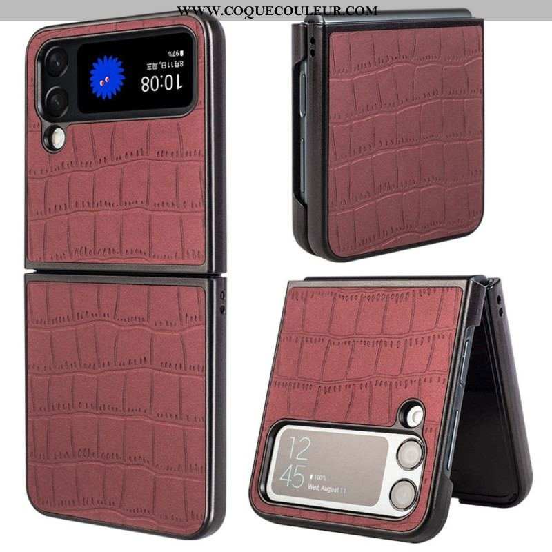 Coque Samsung Galaxy Z Flip 4 Style Peau de Crocodile