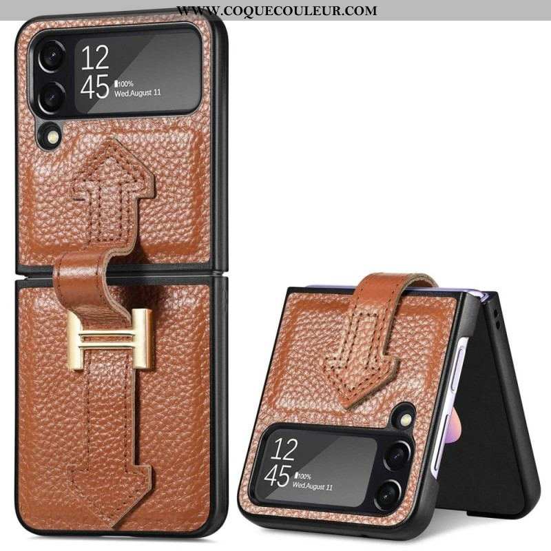 Coque Samsung Galaxy Z Flip 4 Cuir et Breloques