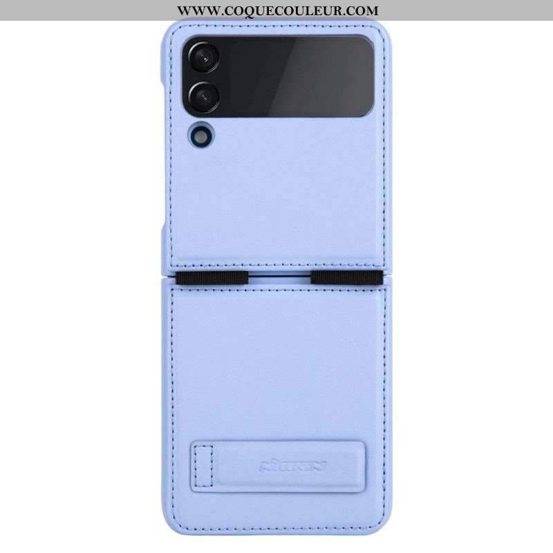 Coque Samsung Galaxy Z Flip 4 Cuir et Support NILLKIN