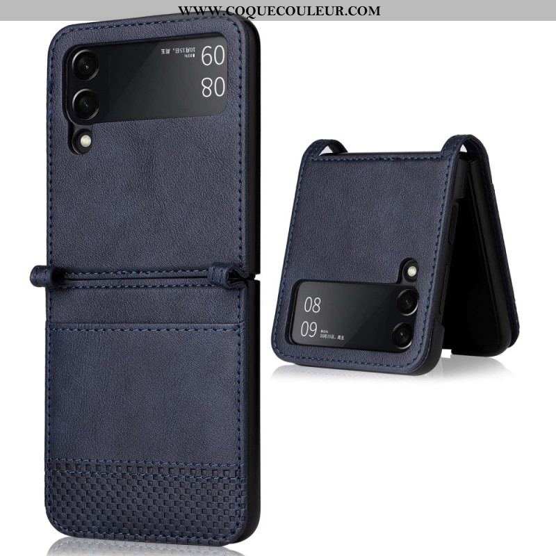 Coque Samsung Galaxy Z Flip 4 Style Cuir Vintage Porte-Carte