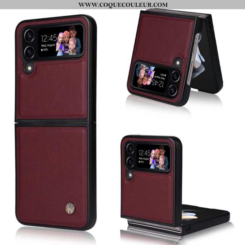 Coque Samsung Galaxy Z Flip 4 Effet Cuir YIKATU