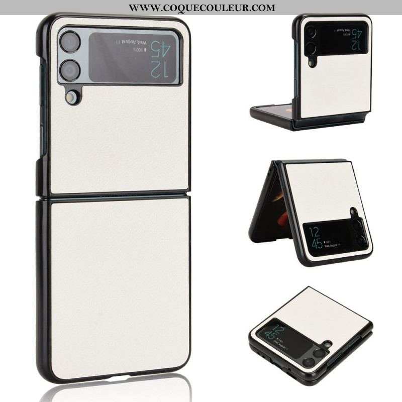 Coque Samsung Galaxy Z Flip 4 Texture Cuir Litchi