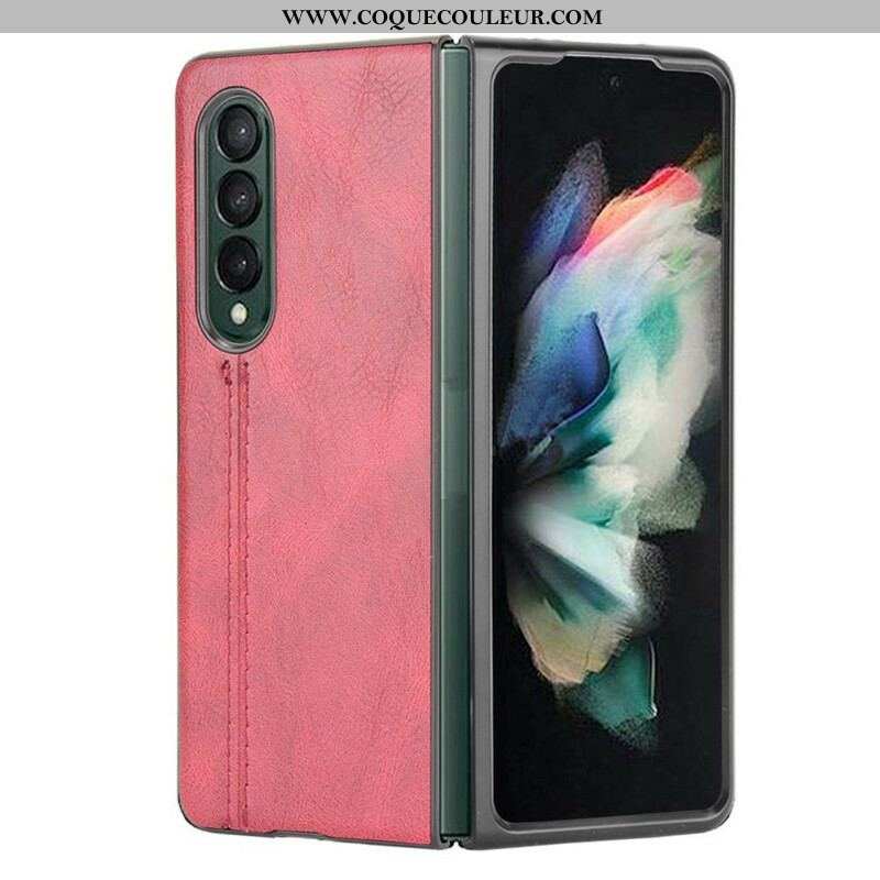 Coque Samsung Galaxy Z Fold 3 5G Effet Cuir Couture