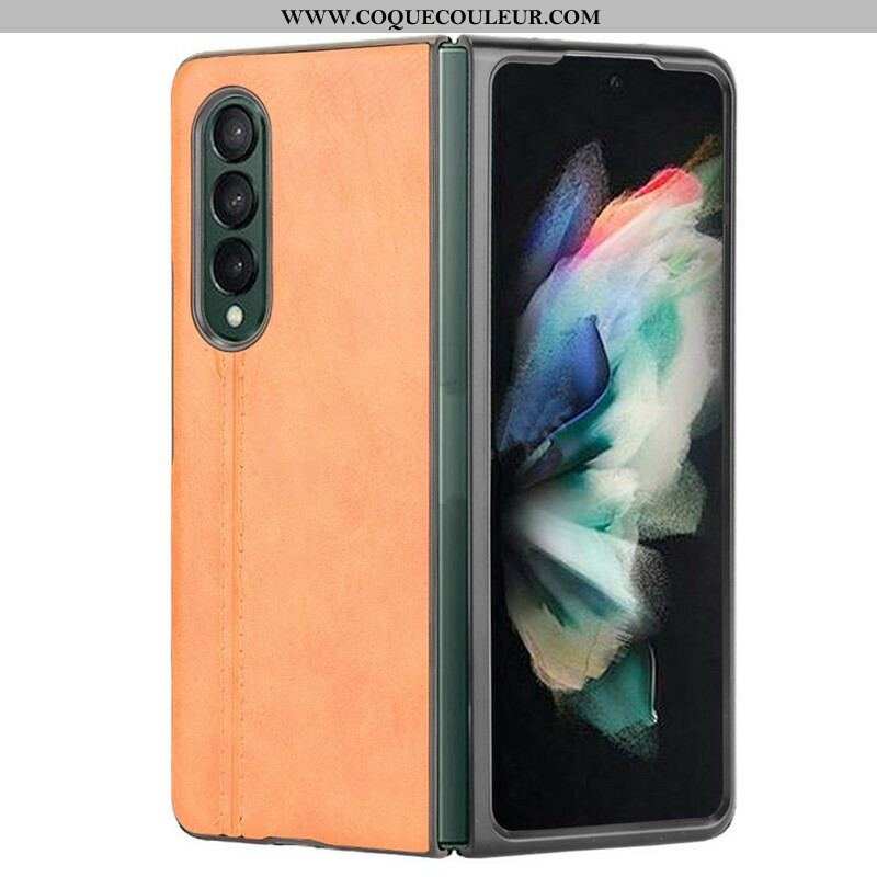 Coque Samsung Galaxy Z Fold 3 5G Effet Cuir Couture