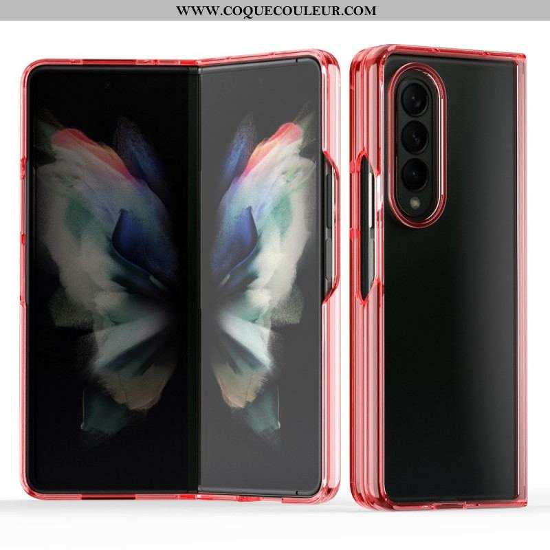 Coque Samsung Galaxy Z Fold 3 5G Transparente Rebords Colorés