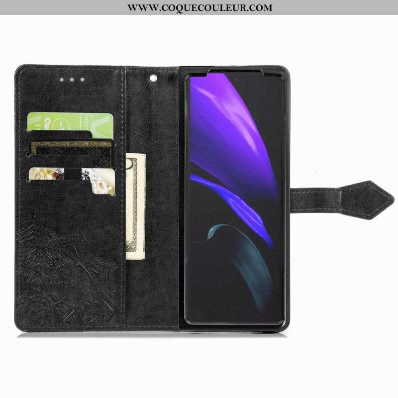 Housse Samsung Galaxy Z Fold 4 Mandala Moyen Âge à Lanière