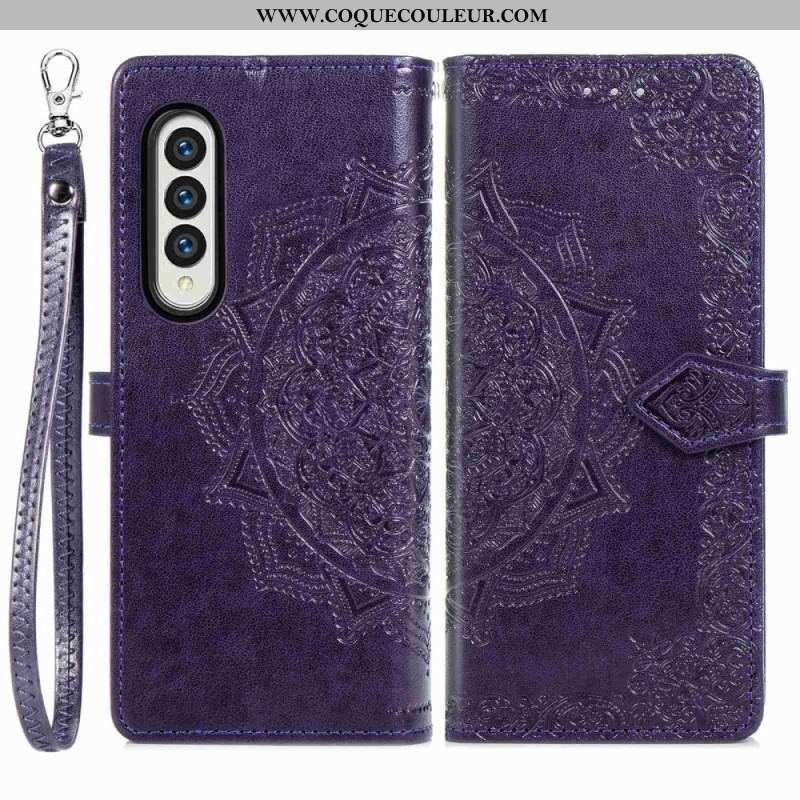 Housse Samsung Galaxy Z Fold 4 Mandala Moyen Âge à Lanière