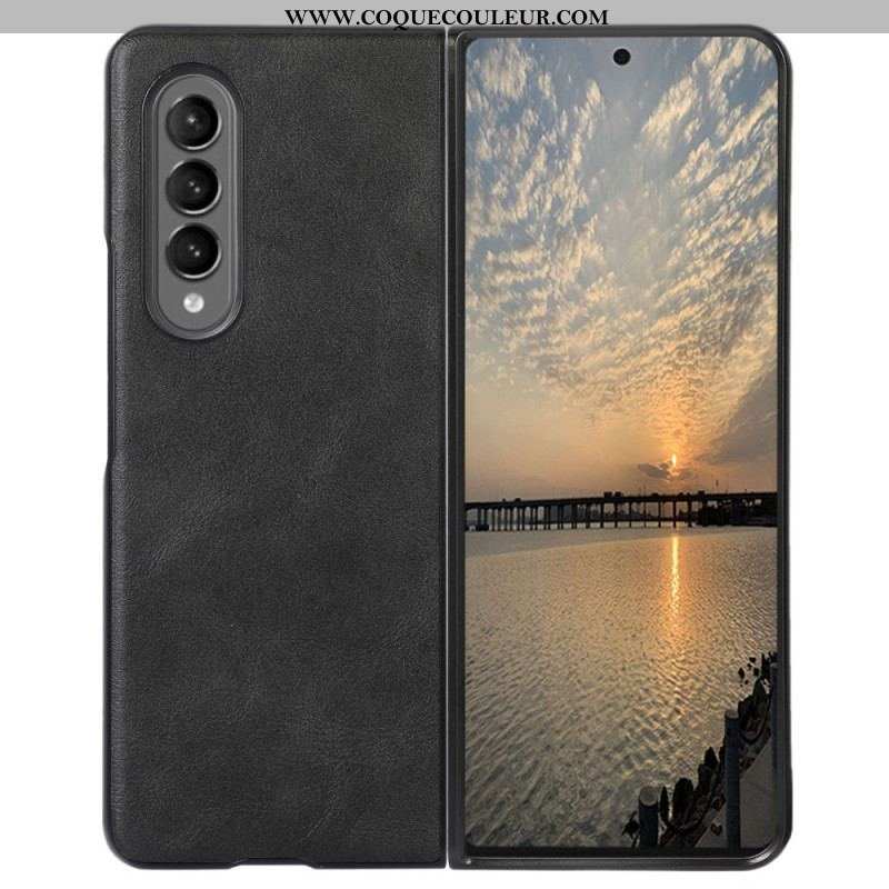 Coque Samsung Galaxy Z Fold 4 Texture Simili Cuir Classique