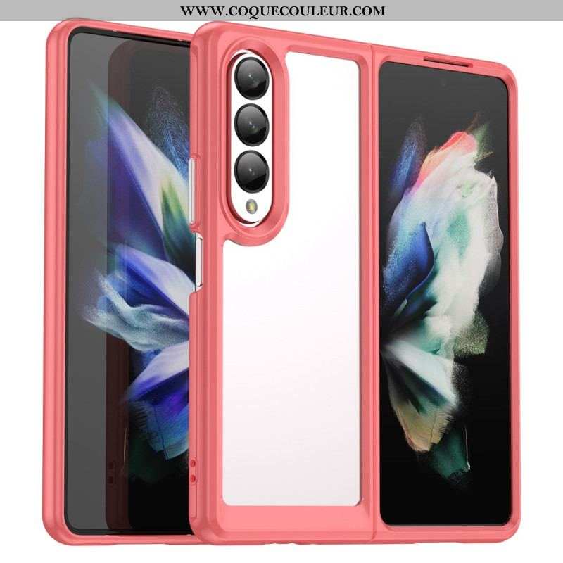 Coque Samsung Galaxy Z Fold 4 Transparente Rebords Colorés