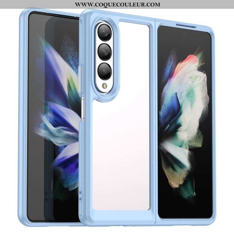 Coque Samsung Galaxy Z Fold 4 Transparente Rebords Colorés