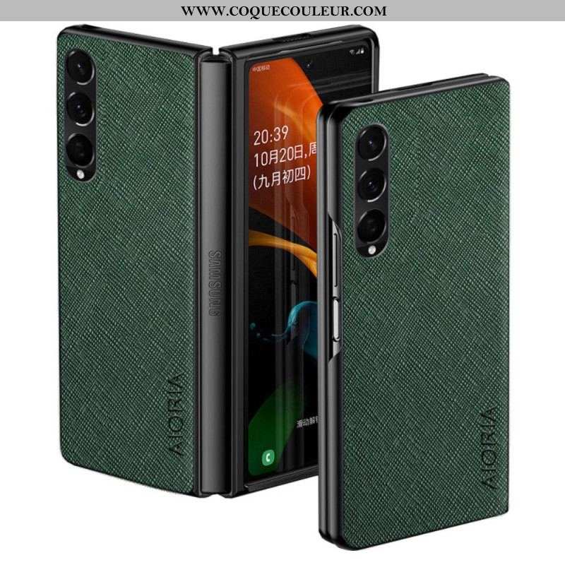 Coque Samsung Galaxy Z Fold 4 AIORIA Simili Cuir Texture Tissée