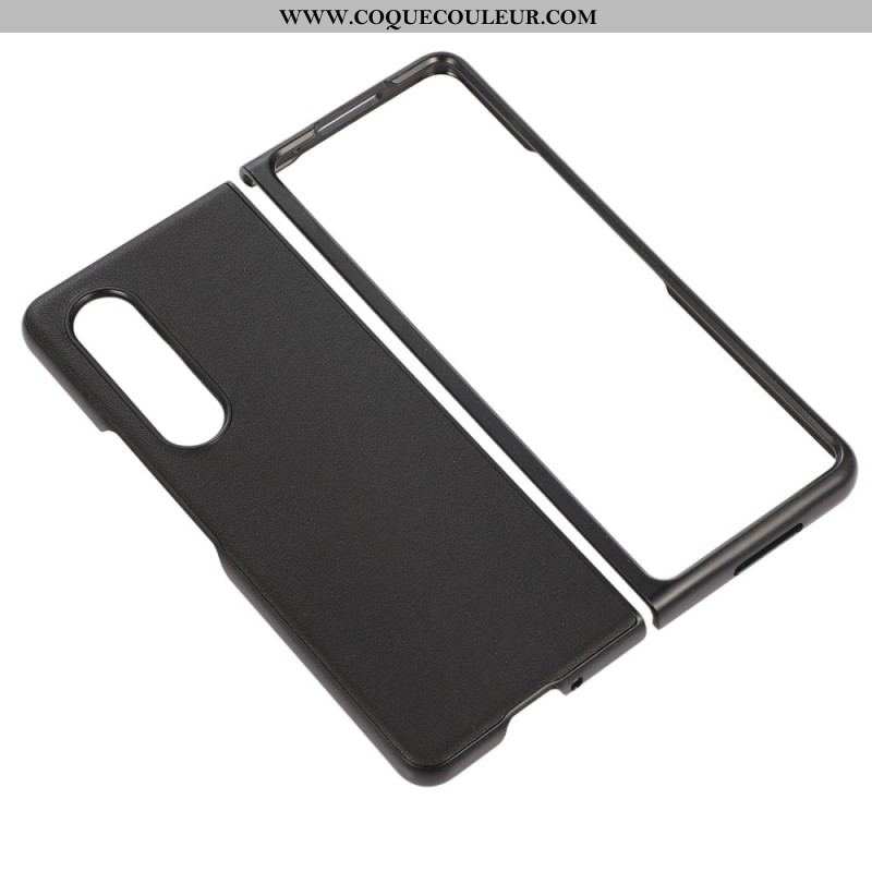 Coque Samsung Z Fold 4 Classique Cuir Véritable Enduit