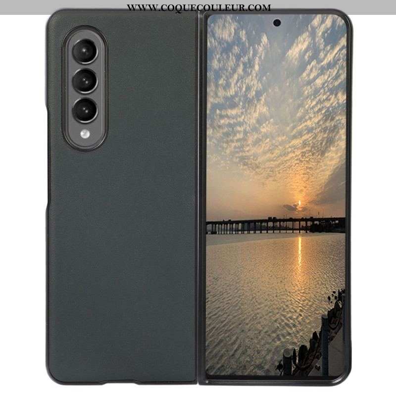 Coque Samsung Z Fold 4 Classique Cuir Véritable Enduit