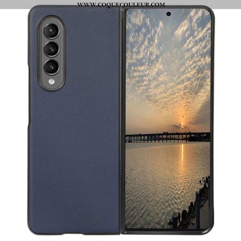 Coque Samsung Z Fold 4 Classique Cuir Véritable Enduit