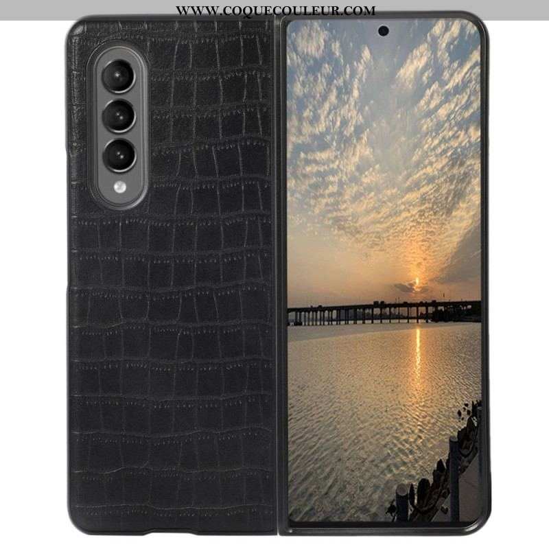 Coque Samsung Galaxy Z Fold 4 Simili Cuir Croco