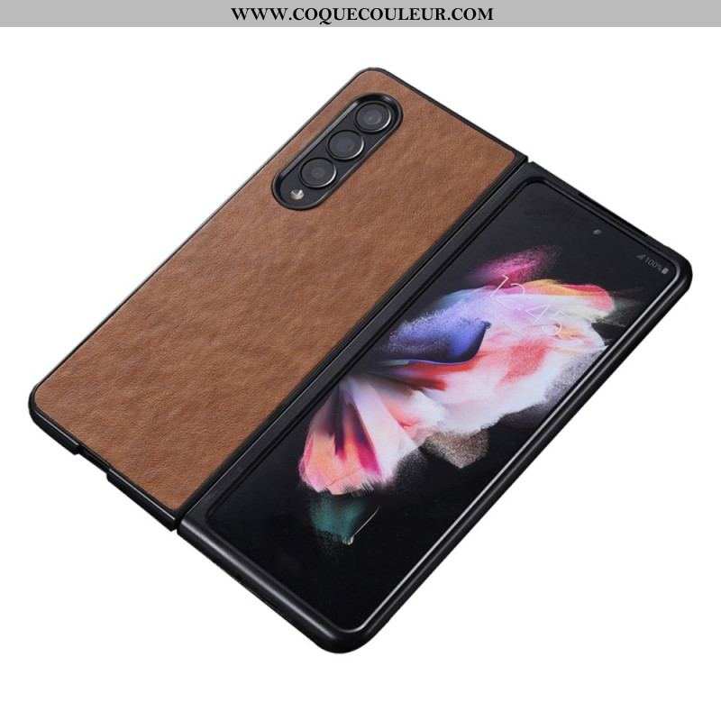 Coque Samsung Galaxy Z Fold 4 Simili Cuir Texture Nylon