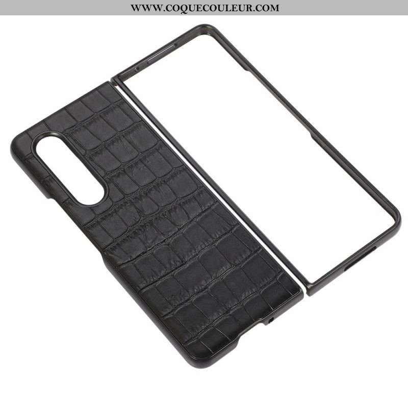 Coque Samsung Galaxy Z Fold 4 Cuir Véritable Crocodile