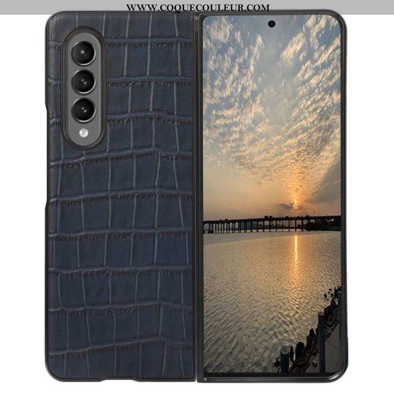 Coque Samsung Galaxy Z Fold 4 Cuir Véritable Crocodile