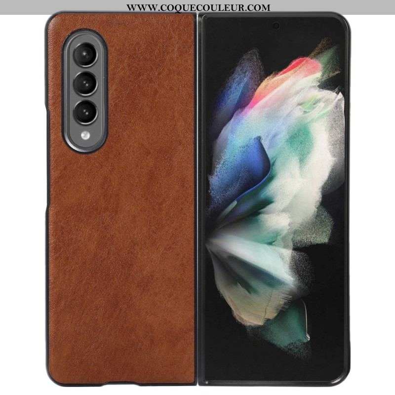 Coque Samsung Galaxy Z Fold 4 Bicolore Simili Cuir Texturée