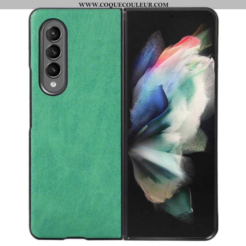 Coque Samsung Galaxy Z Fold 4 Bicolore Simili Cuir Texturée