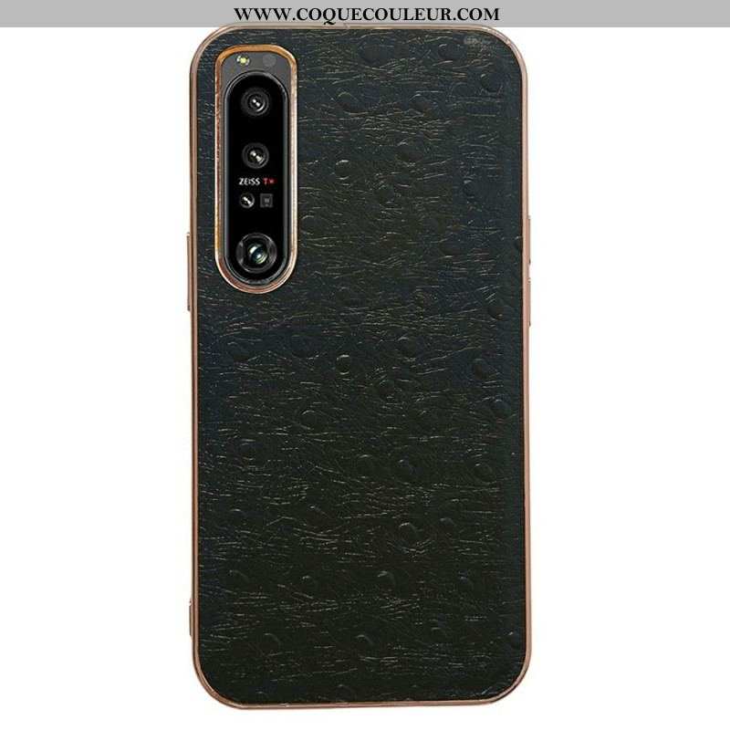 Coque Sony Xperia 1 IV Véritable Cuir Style Autruche