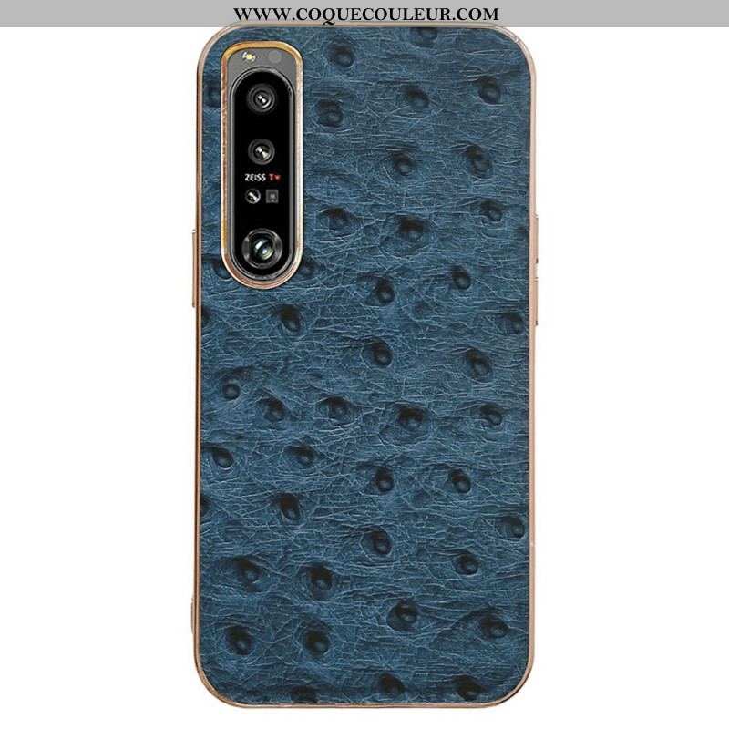 Coque Sony Xperia 1 IV Véritable Cuir Style Autruche