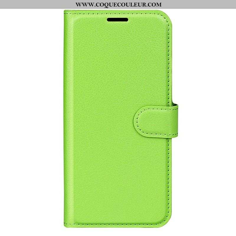 Housse Sony Xperia 10 IV Simili Cuir Litchi Classique