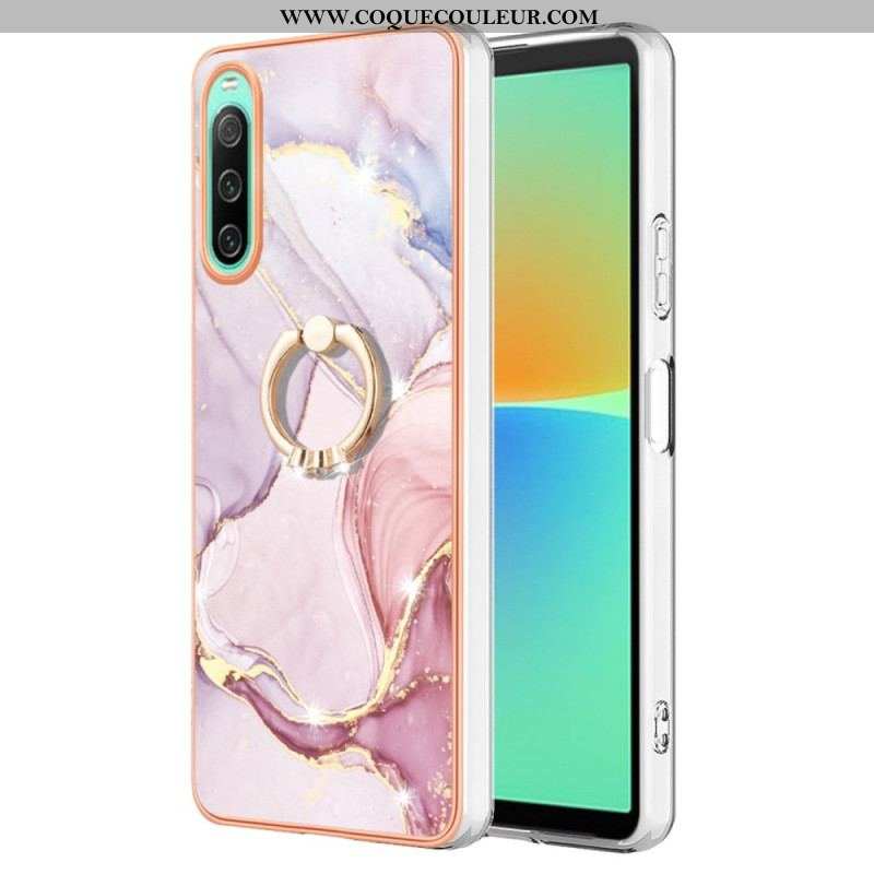 Coque Sony Xperia 10 IV Marbre avec Anneau-Support