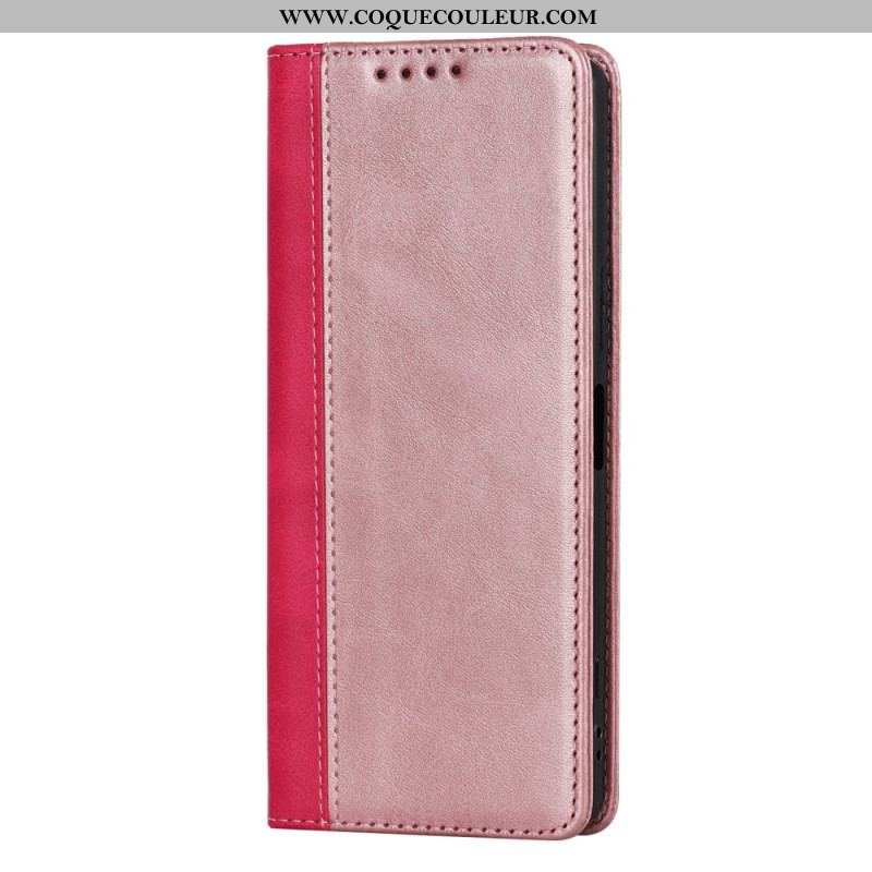 Flip Cover Sony Xperia 5 IV Bicolore Effet Cuir