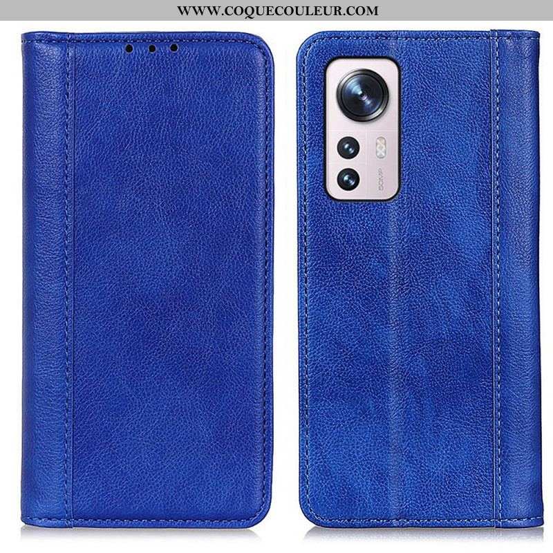 Flip Cover  Xiaomi 12 / 12X Version Coloré Cuir Fendu