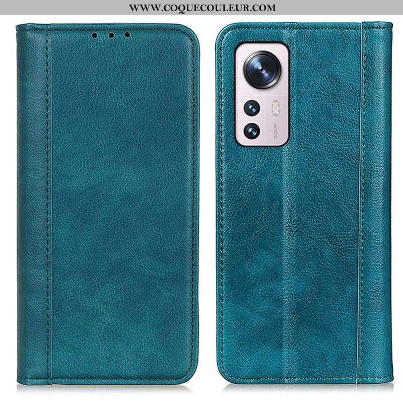 Flip Cover  Xiaomi 12 / 12X Version Coloré Cuir Fendu