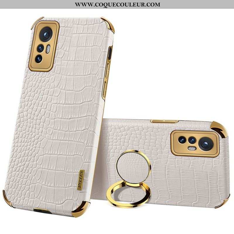 Coque  Xiaomi 12 / 12X  Effet Peau de Crocodile Anneau-Support