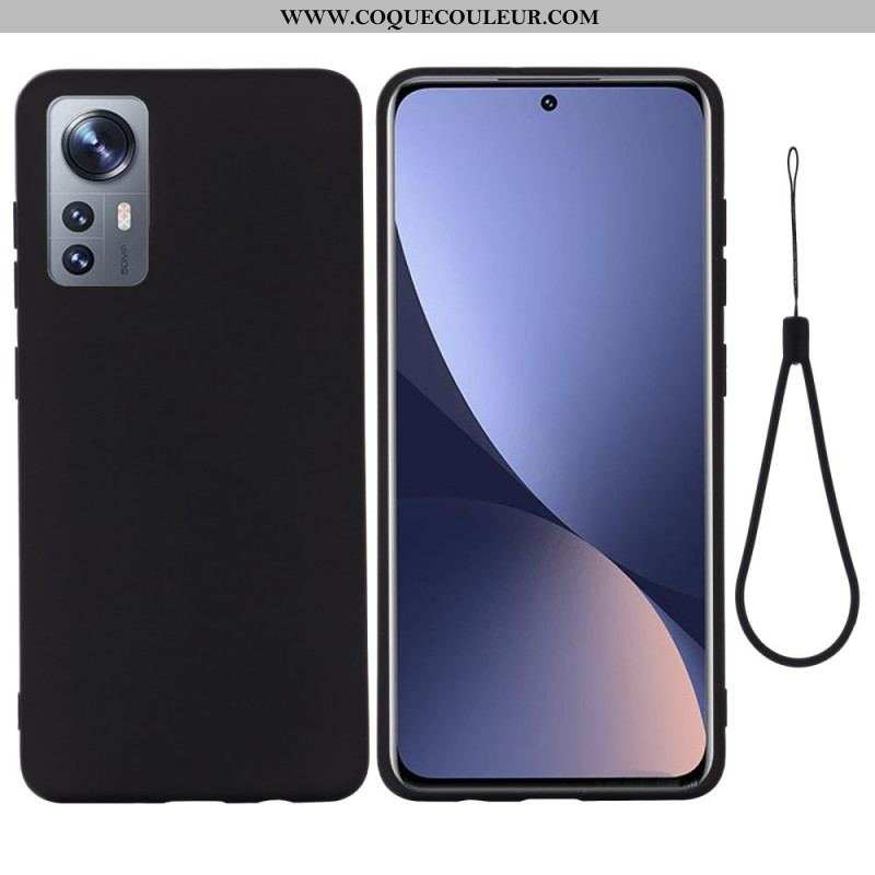 Coque  Xiaomi 12 / 12X  Silicone Liquide Avec Lanière