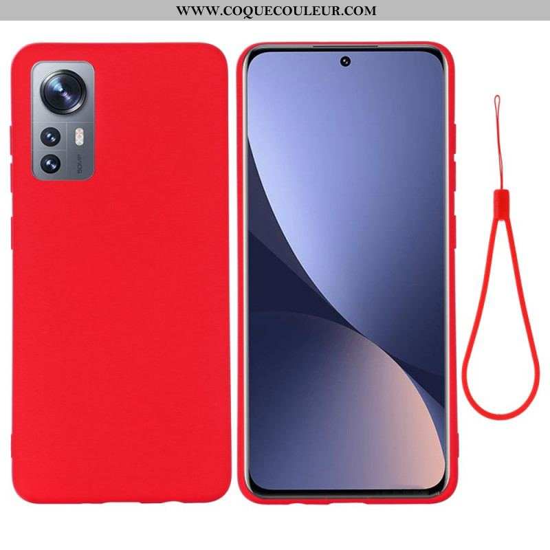 Coque  Xiaomi 12 / 12X  Silicone Liquide Avec Lanière