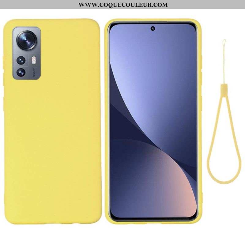 Coque  Xiaomi 12 / 12X  Silicone Liquide Avec Lanière