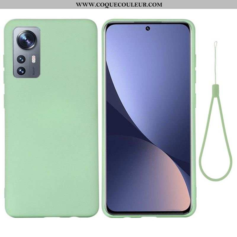 Coque  Xiaomi 12 / 12X  Silicone Liquide Avec Lanière