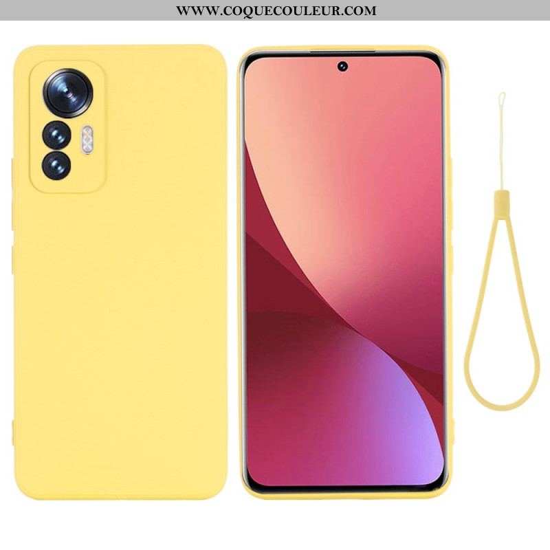 Coque Xiaomi 12 Lite Silicone Liquide à Lanière