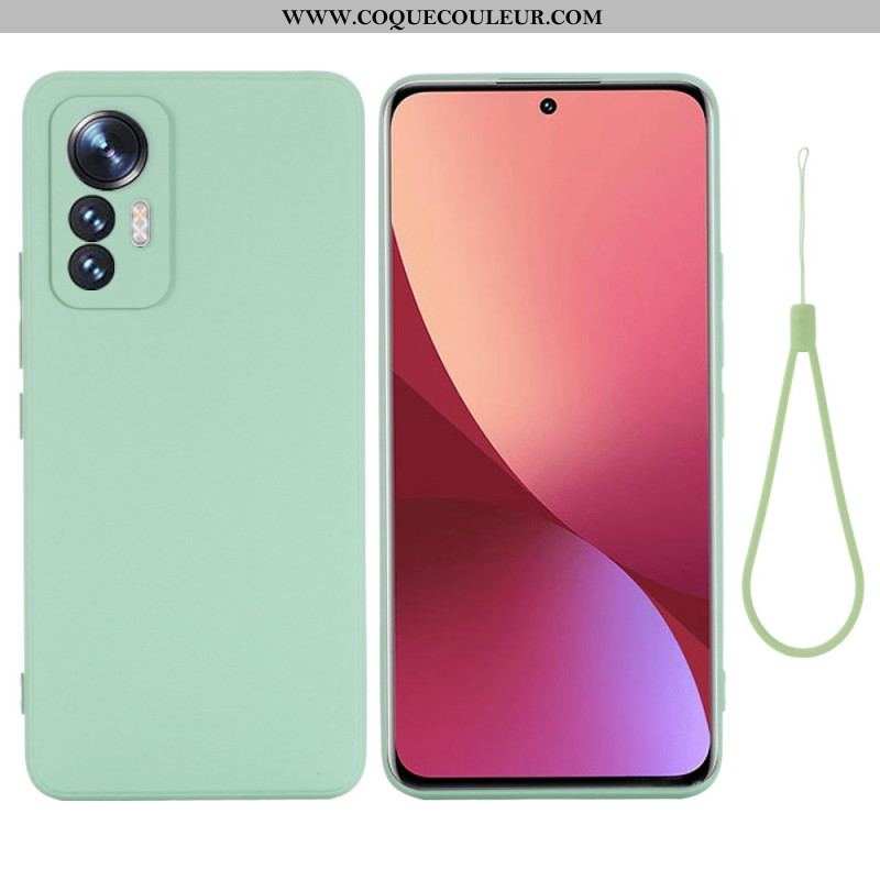 Coque Xiaomi 12 Lite Silicone Liquide à Lanière