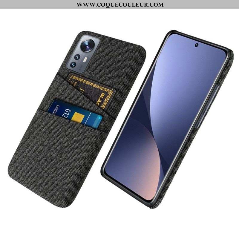 Coque Xiaomi 12 Pro Tissu avec Porte-Cartes