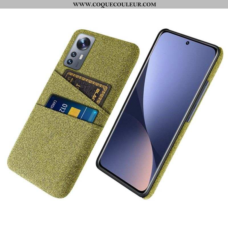 Coque Xiaomi 12 Pro Tissu avec Porte-Cartes