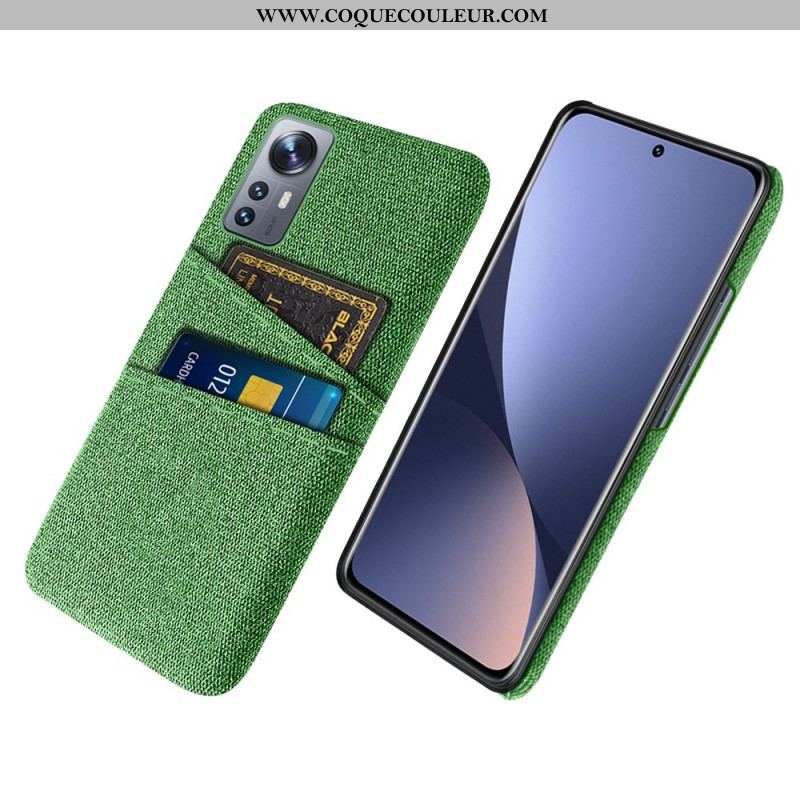 Coque Xiaomi 12 Pro Tissu avec Porte-Cartes