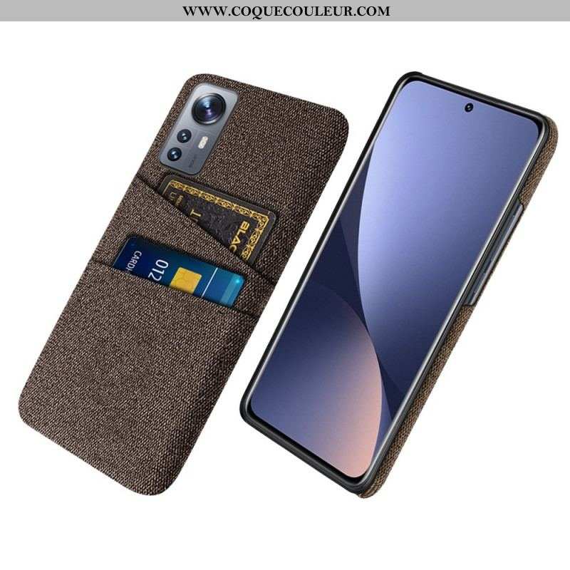 Coque Xiaomi 12 Pro Tissu avec Porte-Cartes