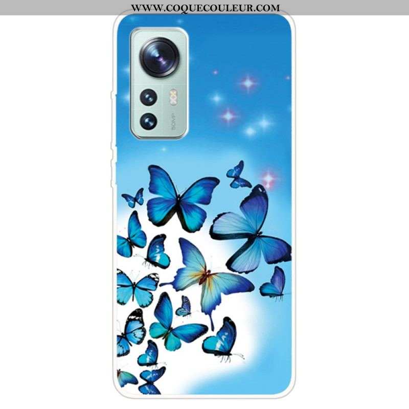 Coque Xiaomi 12 Pro Silicone Déclinaison Papillons